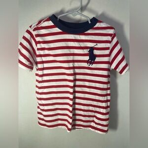 Striped Red and White Kids Shirt polo Ralph Lauren Sz 5T